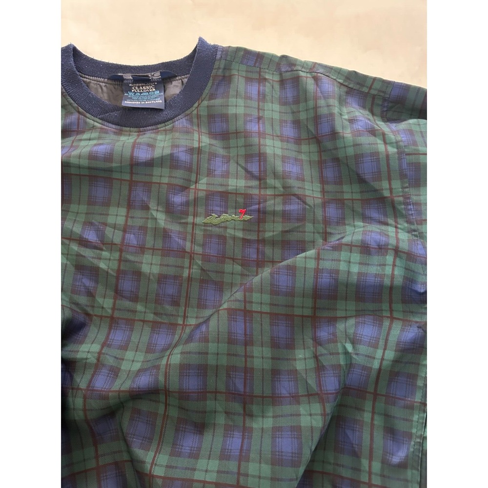 Sunderland Scotland Golf Windbreaker Pullover‎ Mens Large Green Plaid EUC